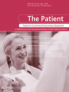 The Patient - Patient-Centered Outcomes Research journal cover