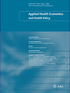 Applied Health Economics and Health Policy journal cover Applied Health Economics and Health Policy journal cover
