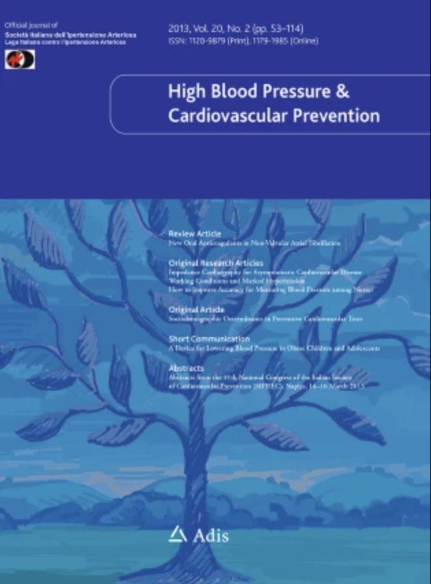 High Blood Pressure & Cardiovascular Prevention journal cover High Blood Pressure & Cardiovascular Prevention journal cover